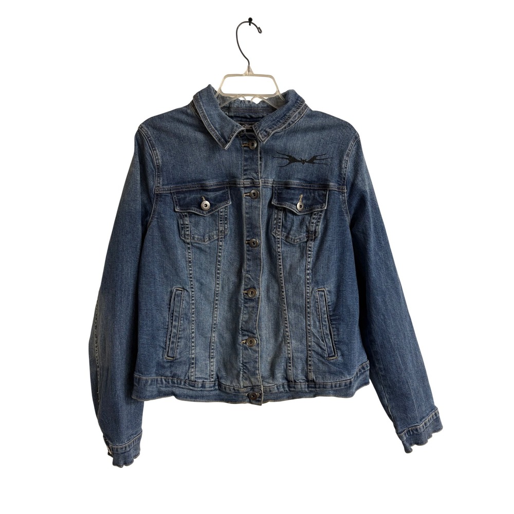 Disney Nightmare Before Christmas Denim Jacket Simply Meant To Be Blue Size 2